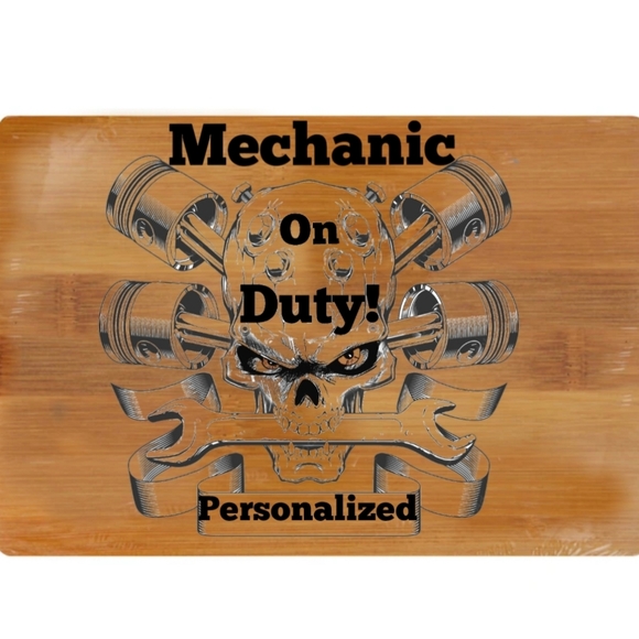 Mechanic laser engraved skull head - Picture 3 of 3